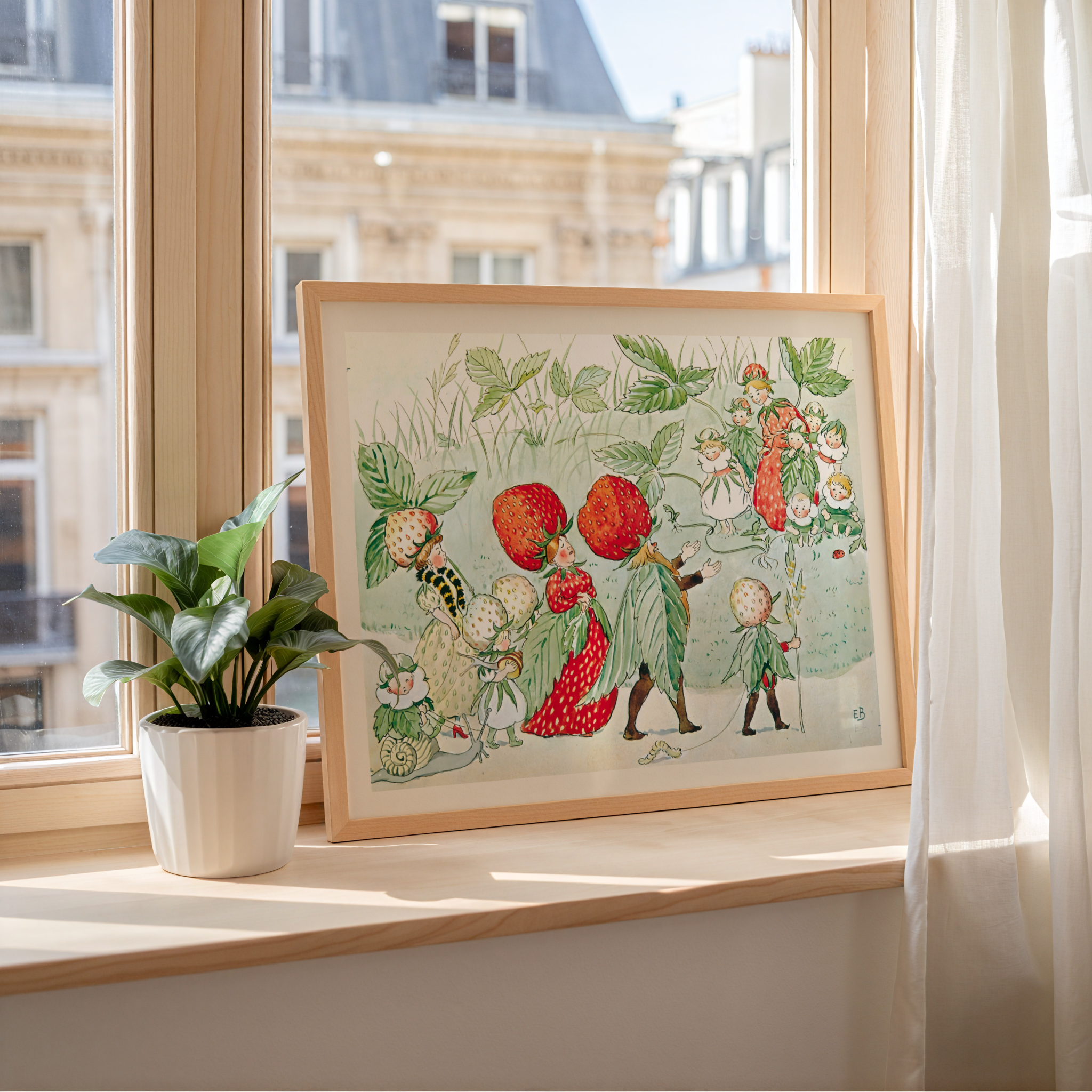 Elsa Beskow Jordgubbens folk Poster – poster på vägg inredning
