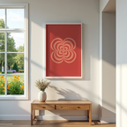 Retro Bloom Red Poster