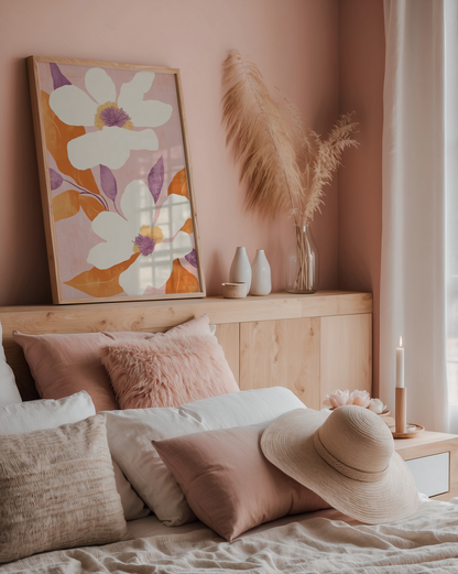 Pink Peony Flower Poster