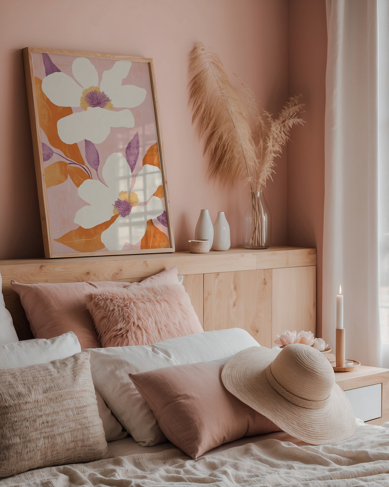 Pink Peony Flower Poster