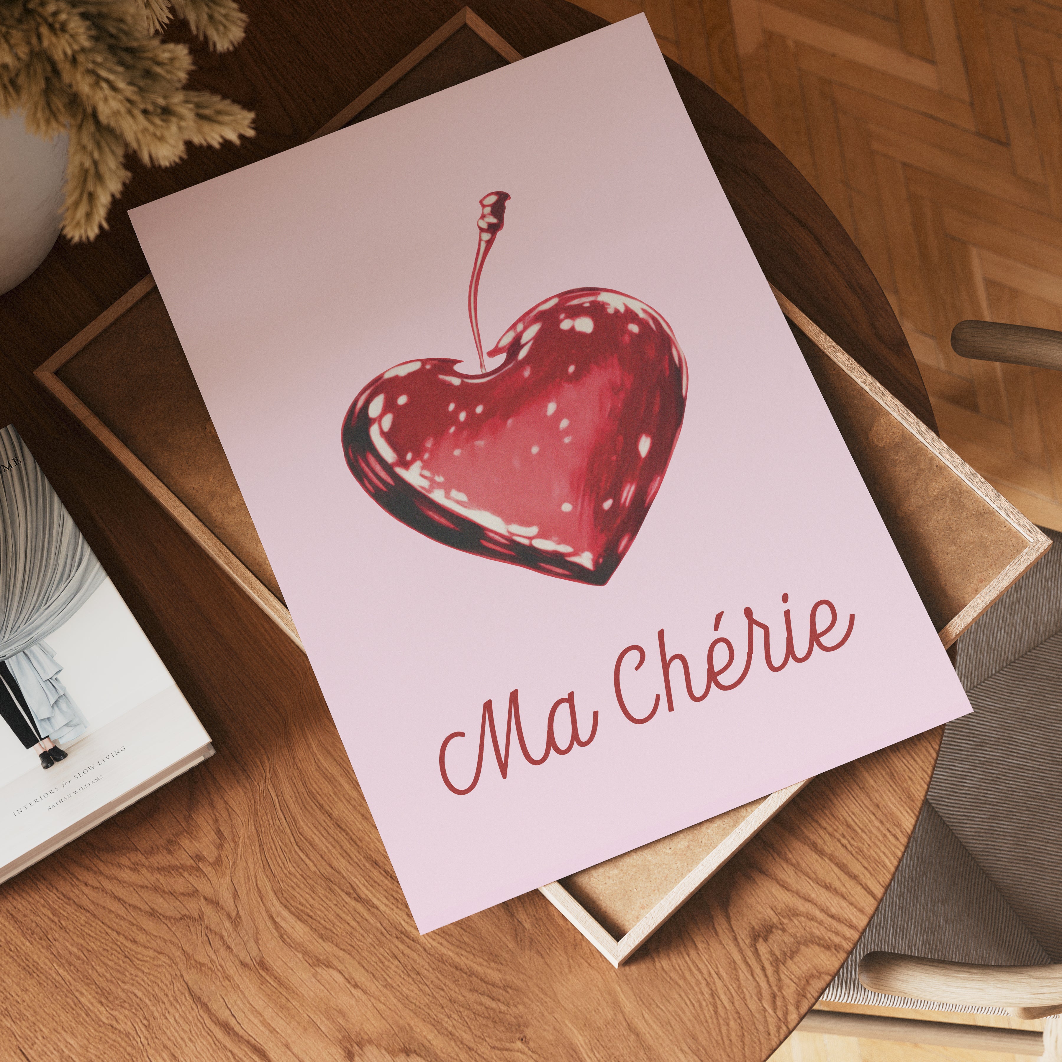 Ma Chérie Cherry Heart Poster