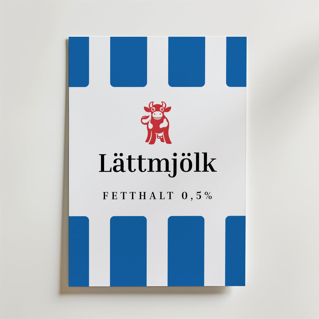 Scandinavian Mjölk Blue Label Poster