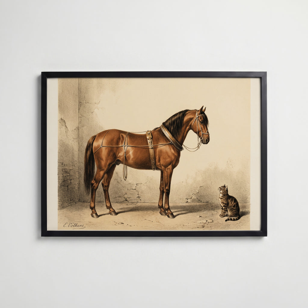 Stable Companions Poster med svart ram