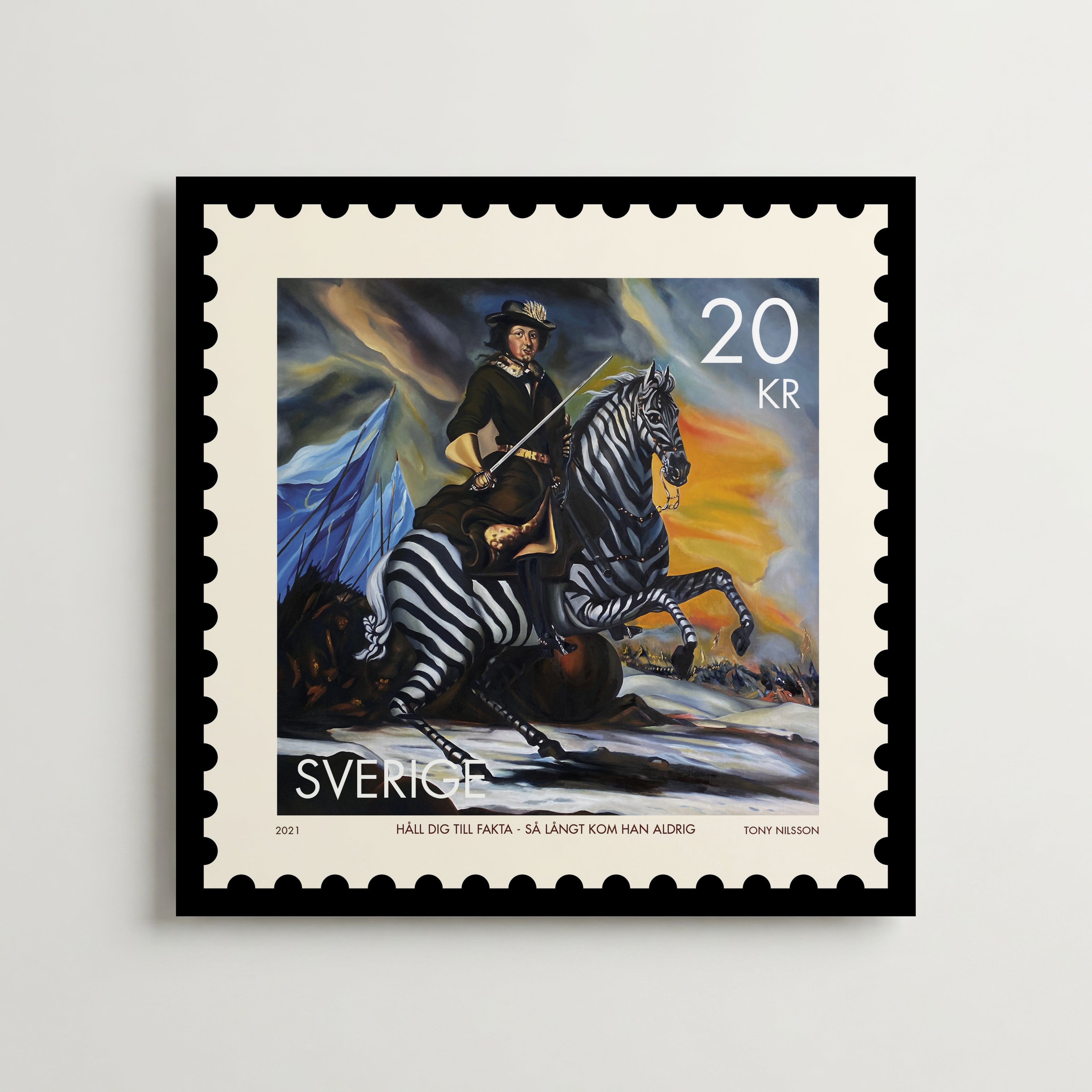 Kalle Zebra – Tony Nilsson affisch – poster till väggdekoration – köp online hos Bozetto