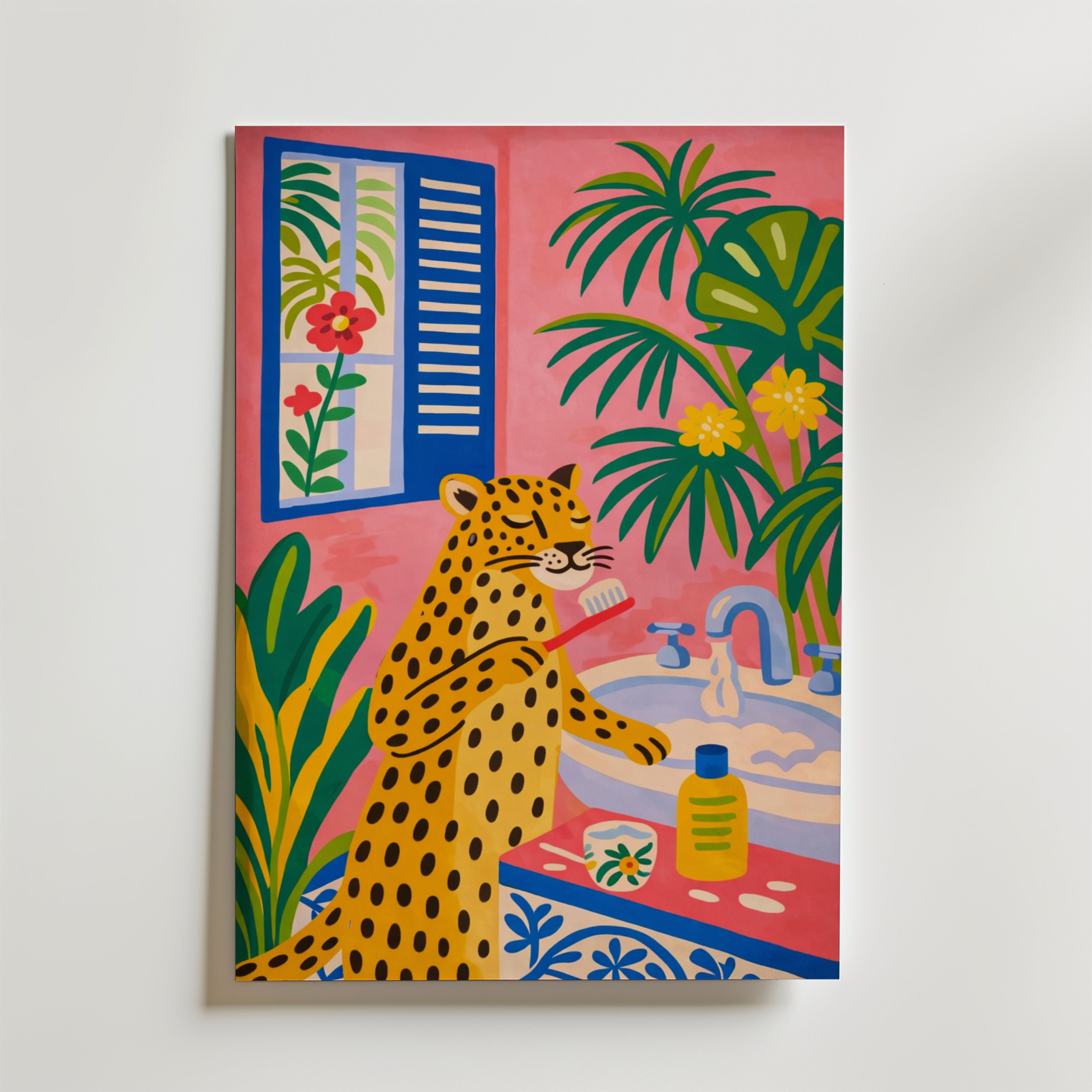 Morning Ritual Leopard Poster