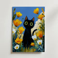 Midnight Meadow Cat Poster