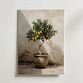 Tuscan Lemon Poster – citronträd i terrakottakruka mot putsad vägg