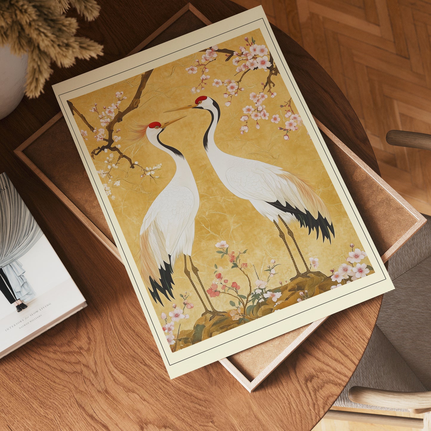 Oriental Crane Garden Poster