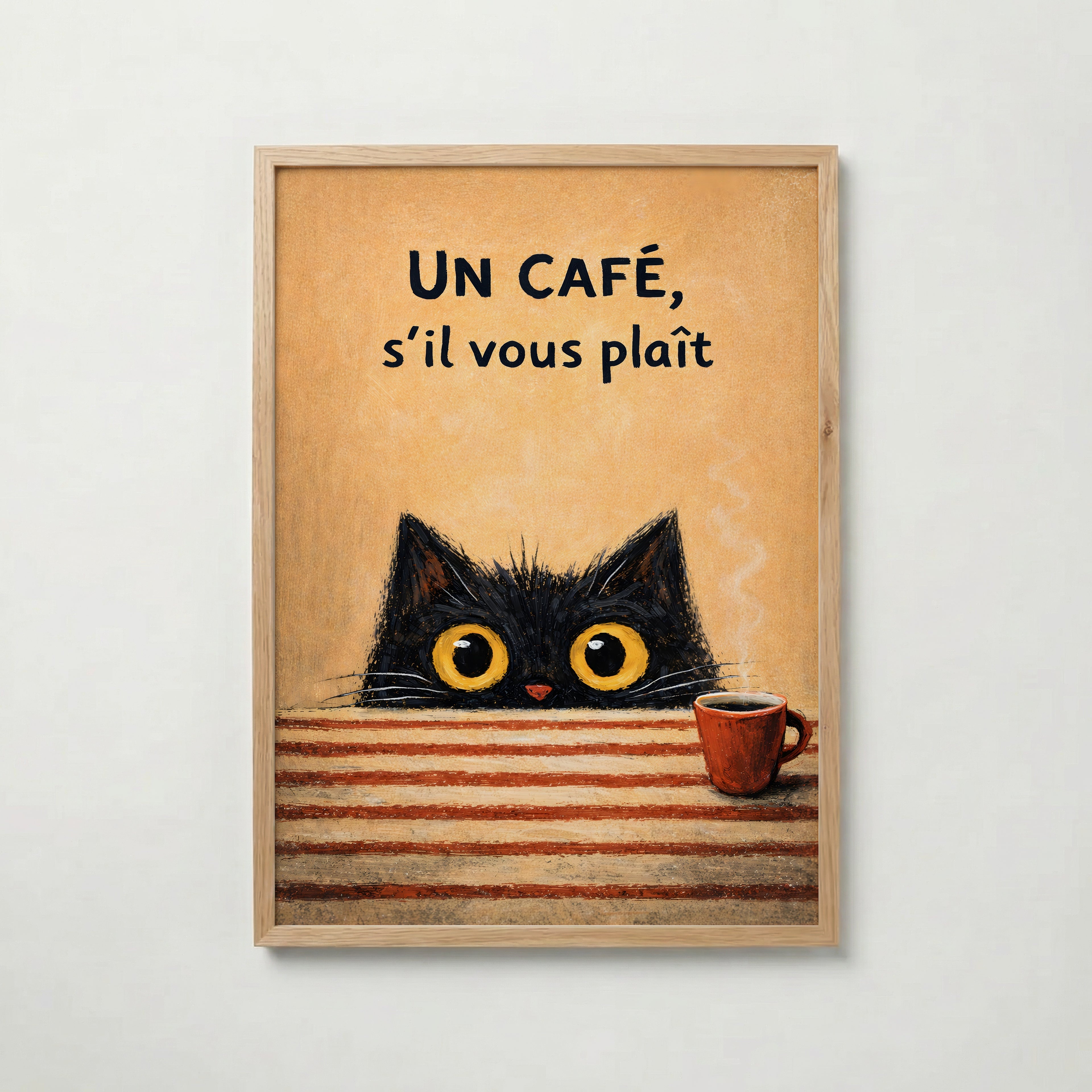 Un Café, S’il Vous Plaît Poster poster – väggdekoration för hemmet – köp hos Bozetto