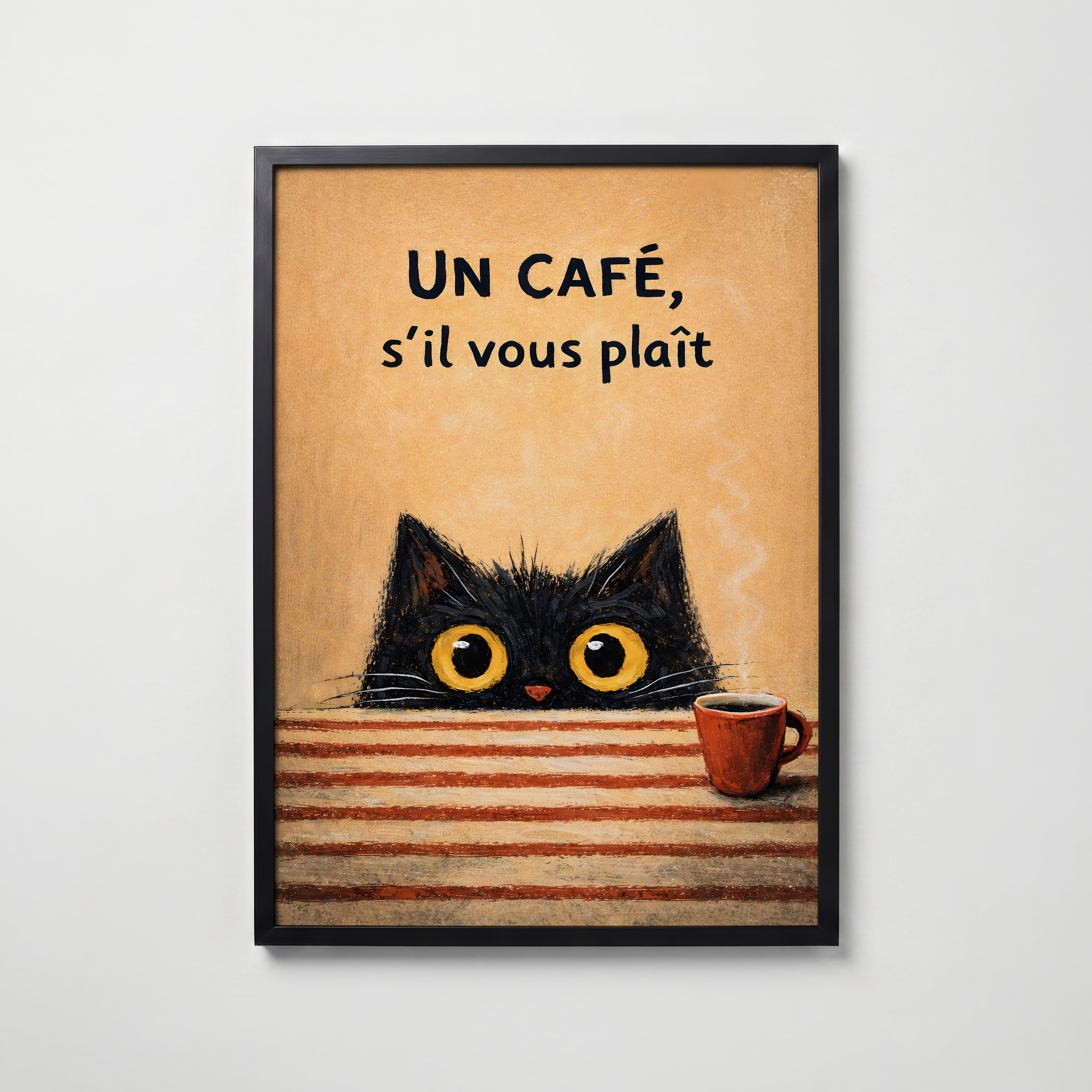 Un Café, S’il Vous Plaît Poster – köp affisch till hemmet – Bozetto väggdekoration
