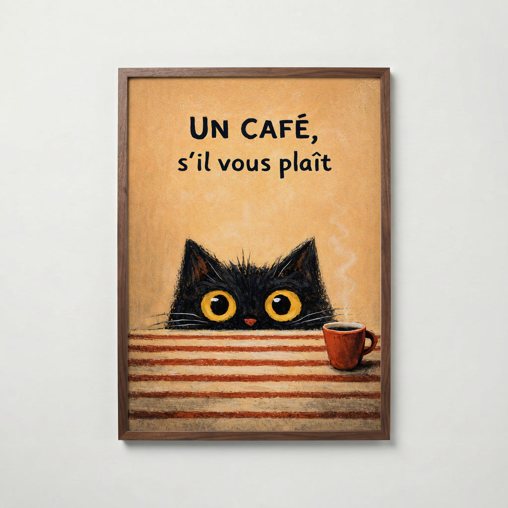 Un Café, S’il Vous Plaît Poster affisch – stilren väggdekoration – Bozetto posters