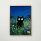 Verdant Night Cat Poster affisch – köp poster online – Bozetto väggdekoration