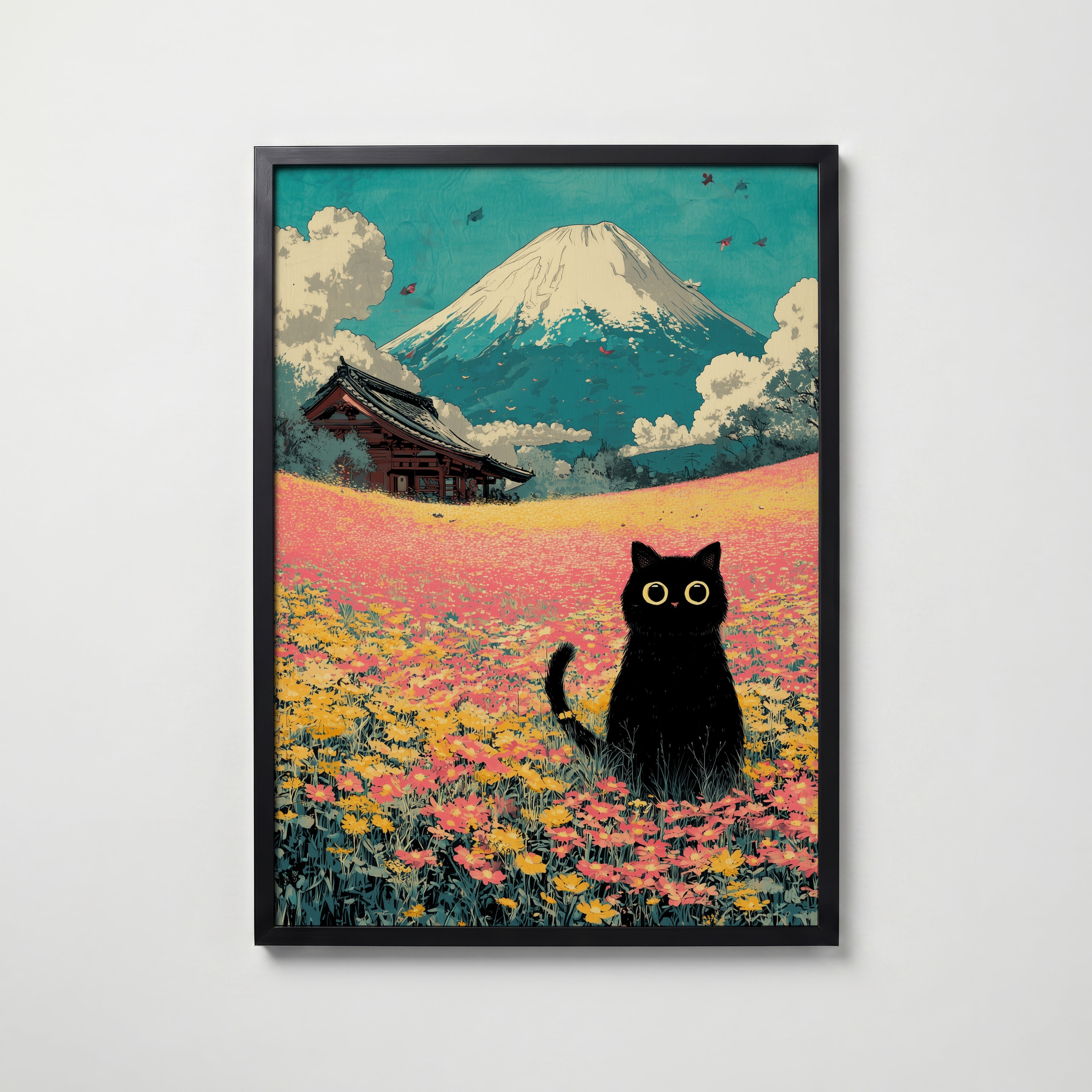 Whispering Fields Cat Poster