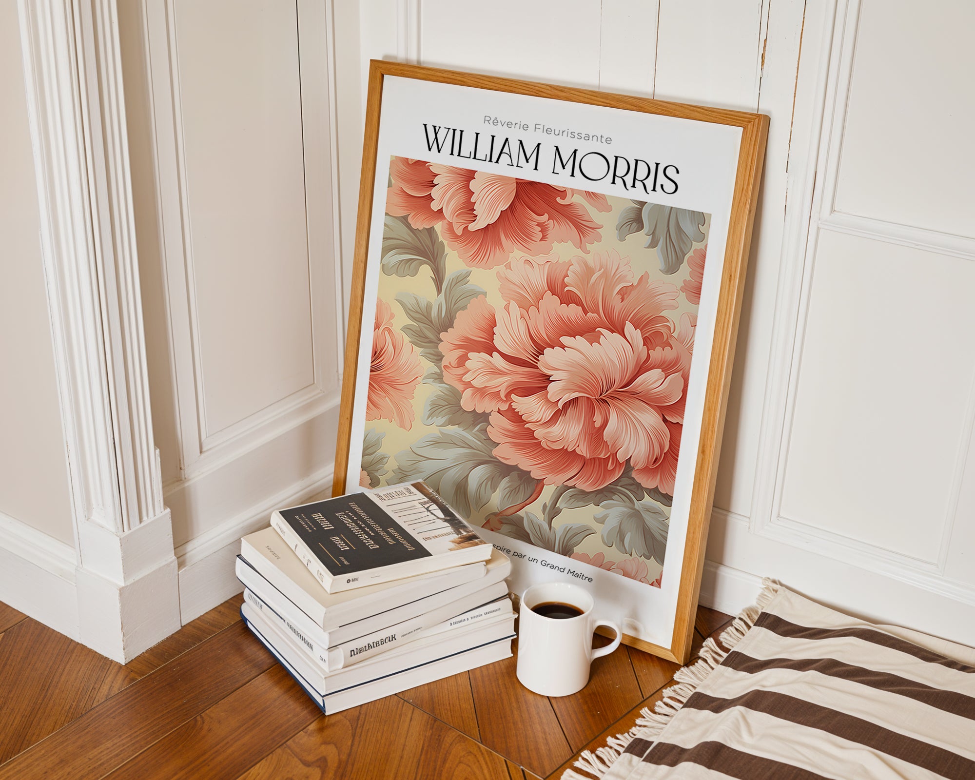 William Morris Coral Peony Garden Poster