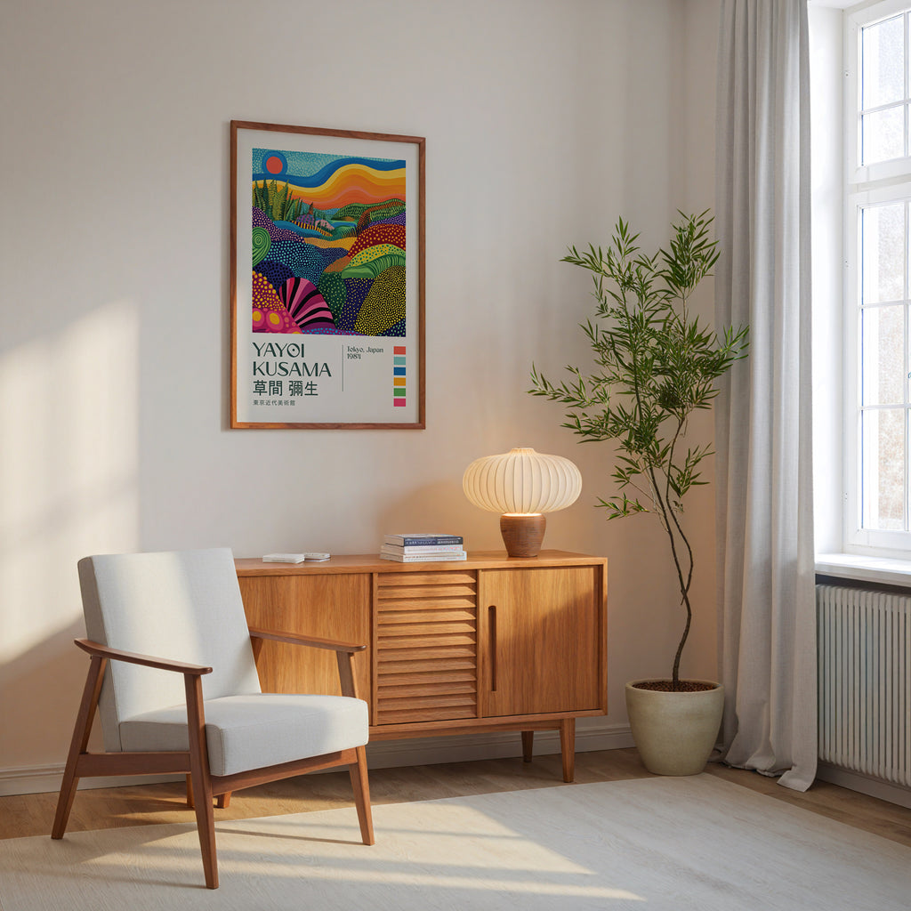 Yayoi Kusama Endless Patterned Landscape Poster