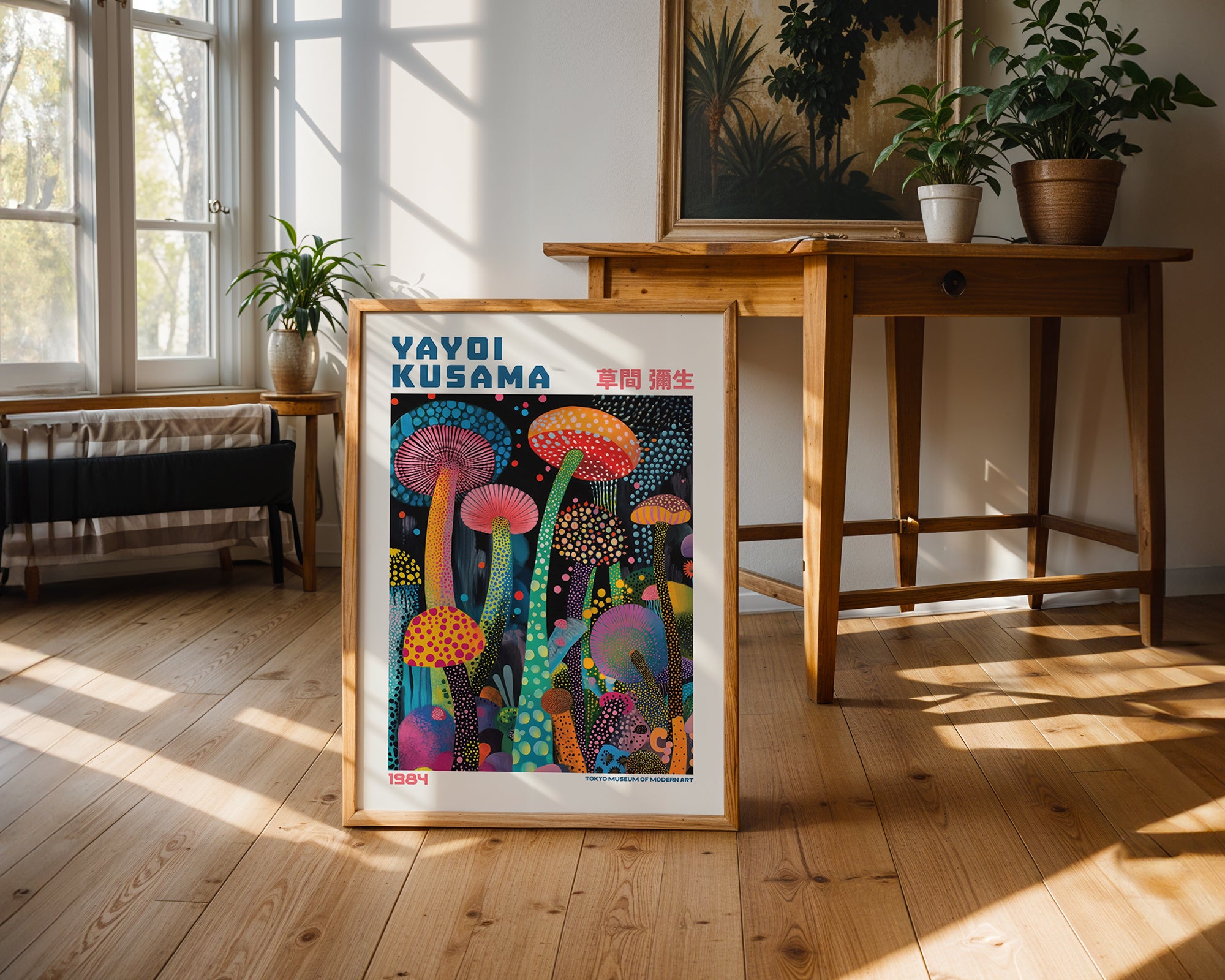 Yayoi Kusama Neon Mushroom Dream Poster