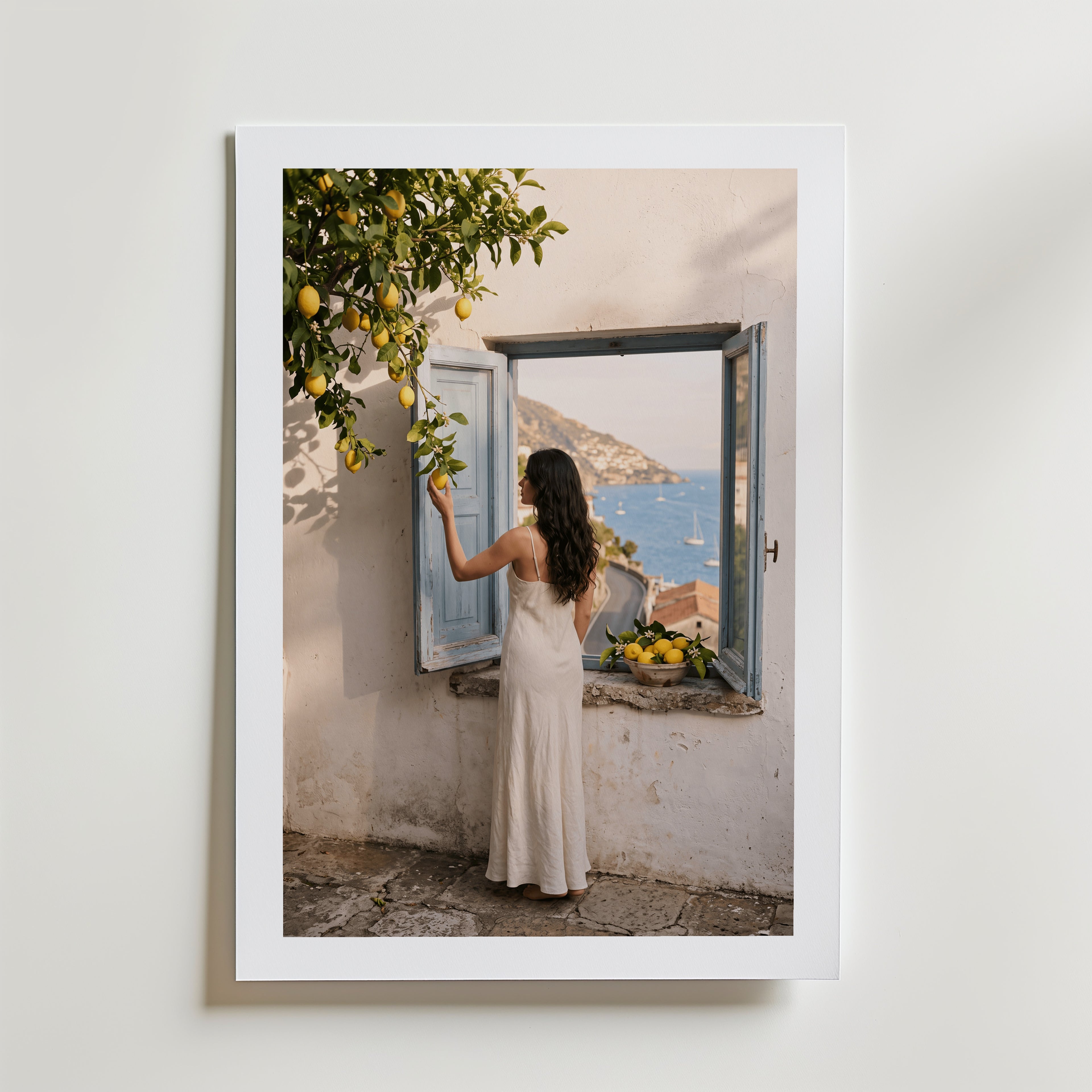 Amalfi Citrus Poster – med passepartout