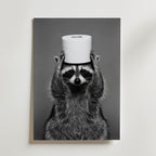 Bathroom Raccoon Poster – canvas utan passepartout