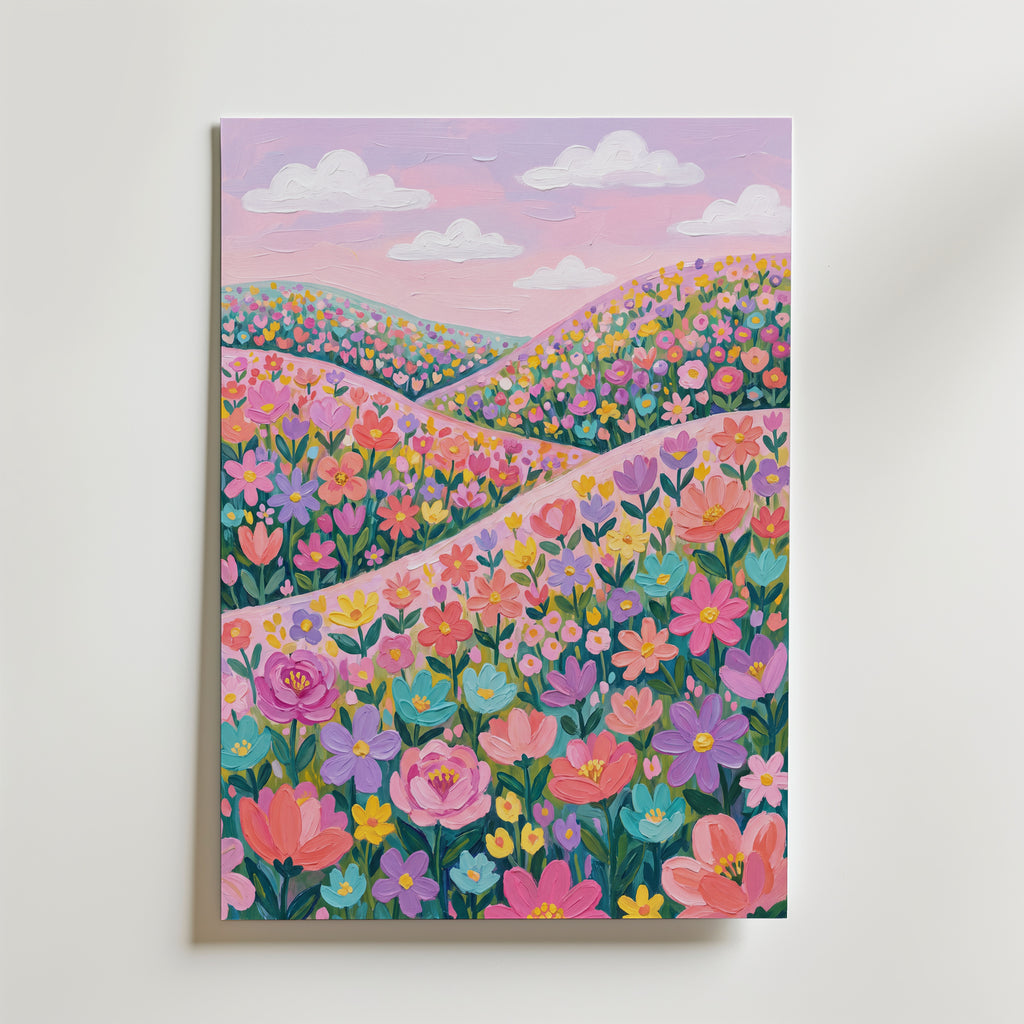 Blooming Hills Poster – canvas utan passepartout