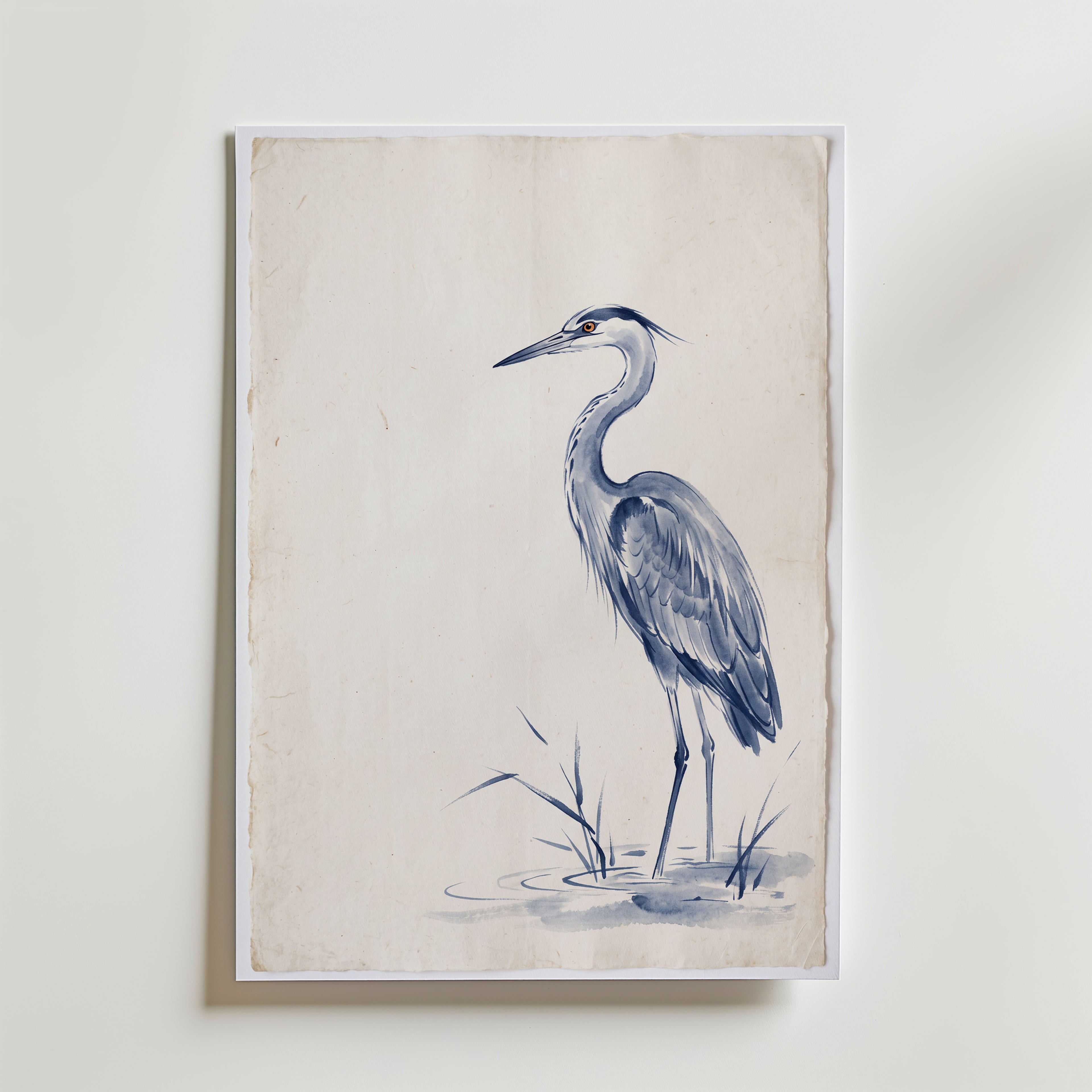Blue Heron – canvas utan passepartout