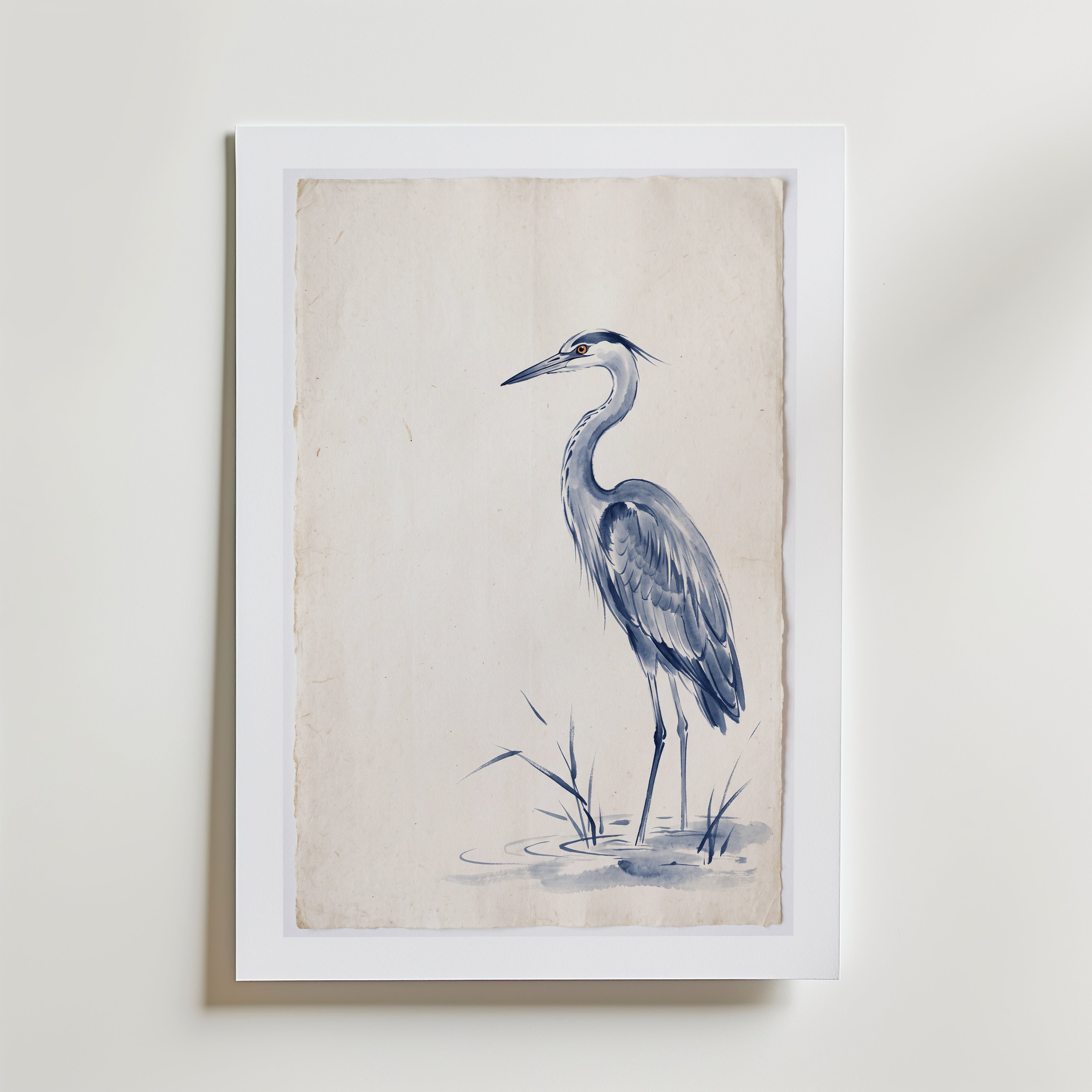 Blue Heron – med passepartout