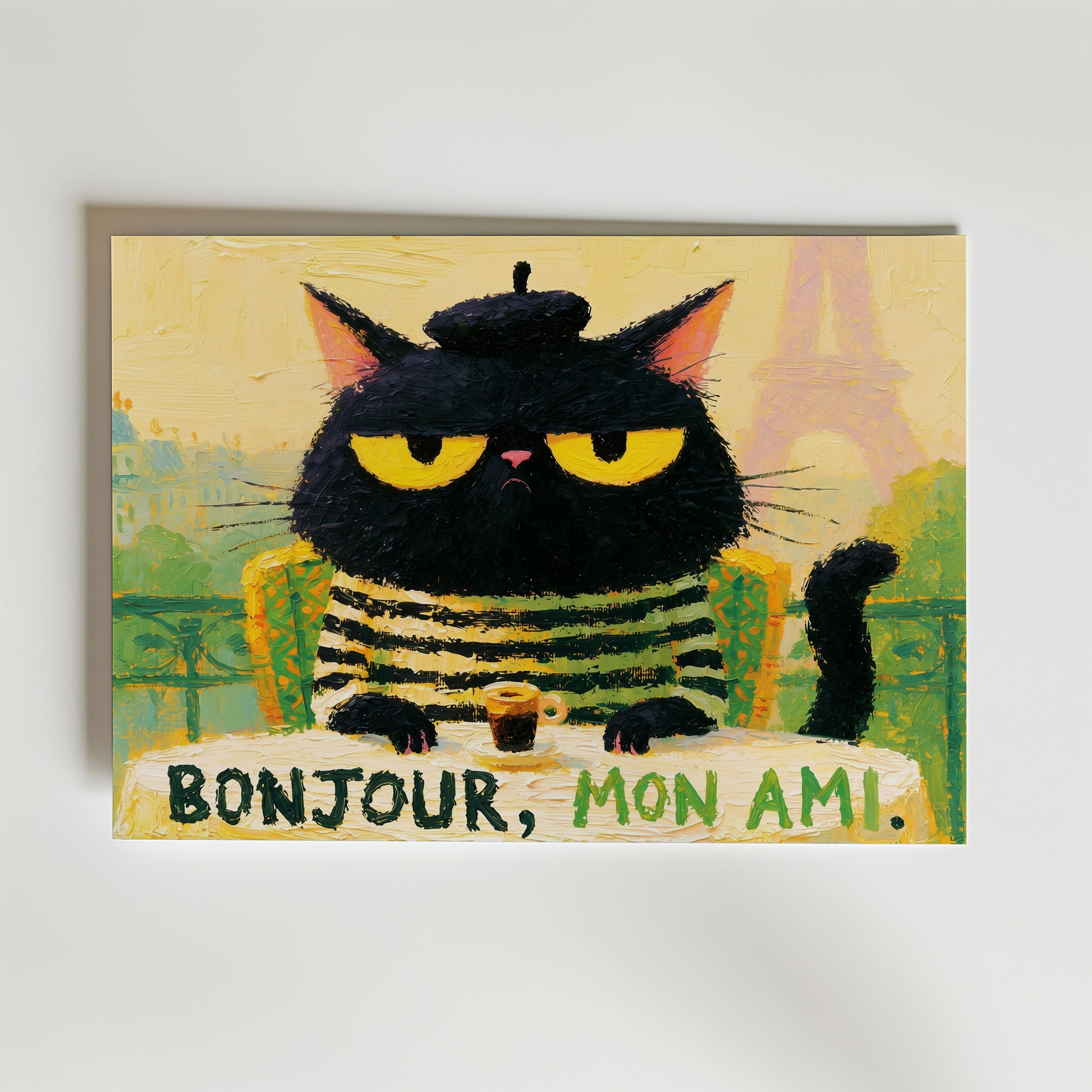 Bonjour Mon Ami Poster – canvas utan passepartout