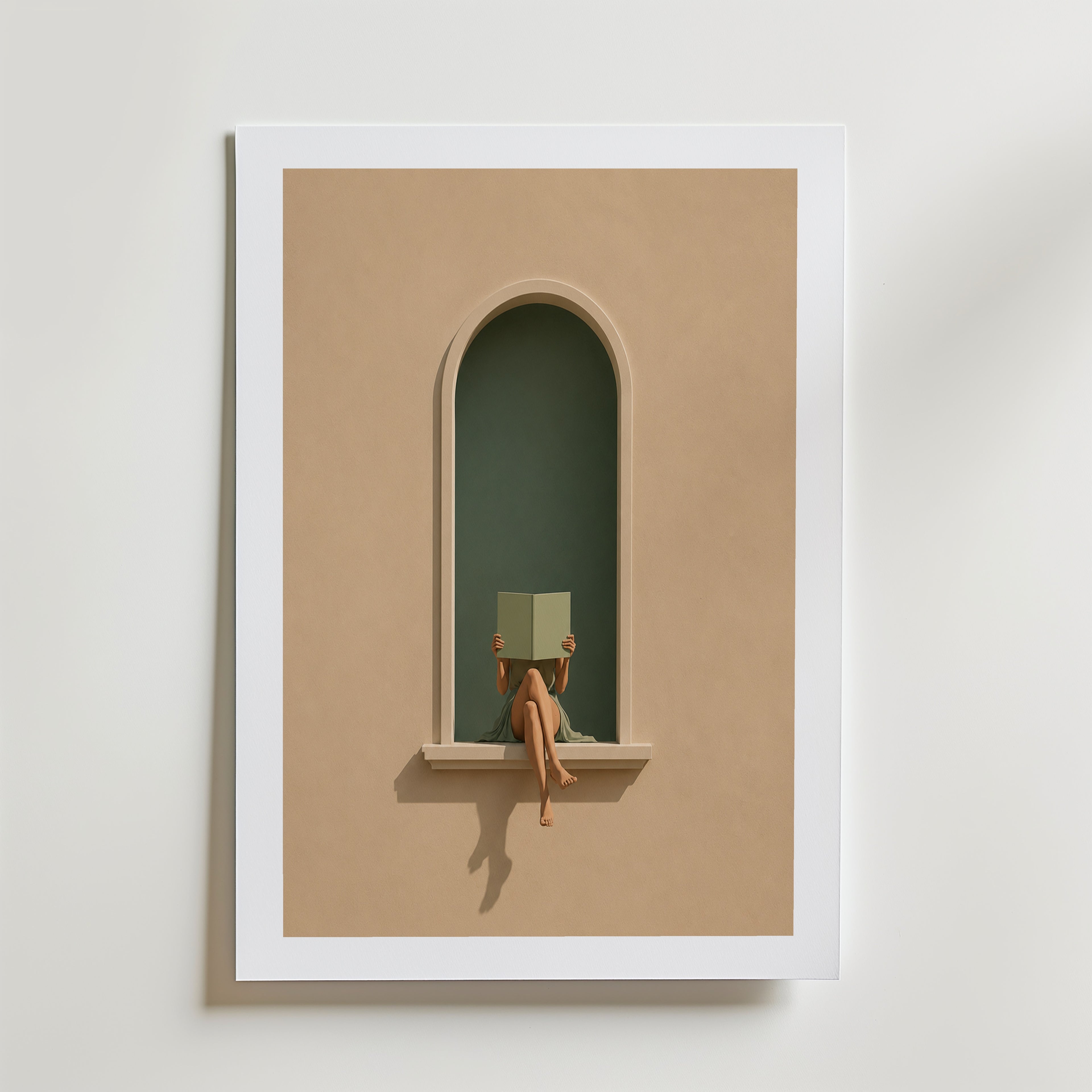 Elegant Book Reader Poster – med passepartout