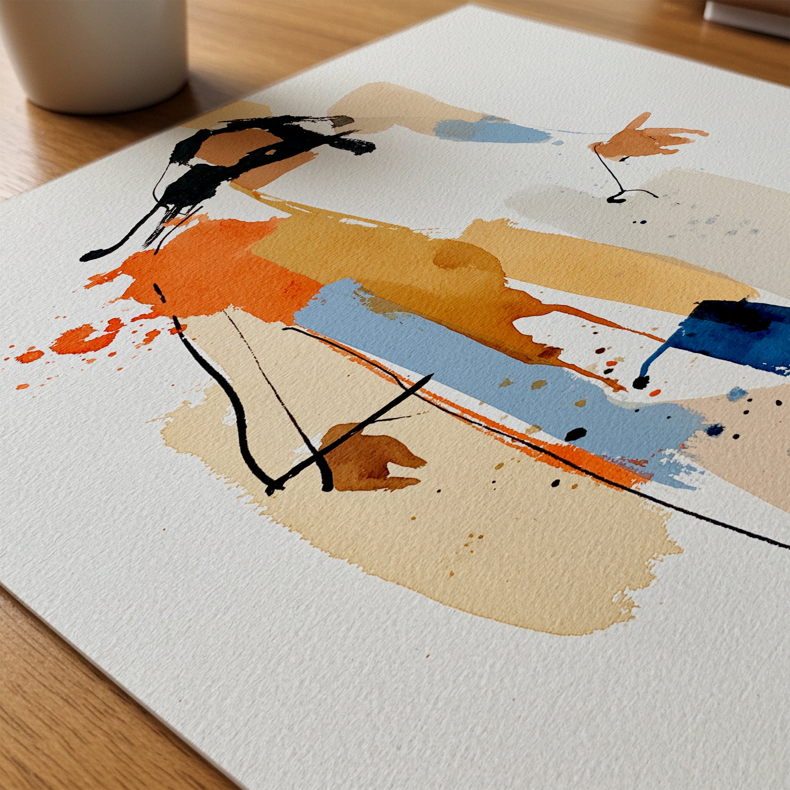 Brushed Figure Poster – närbild på papper