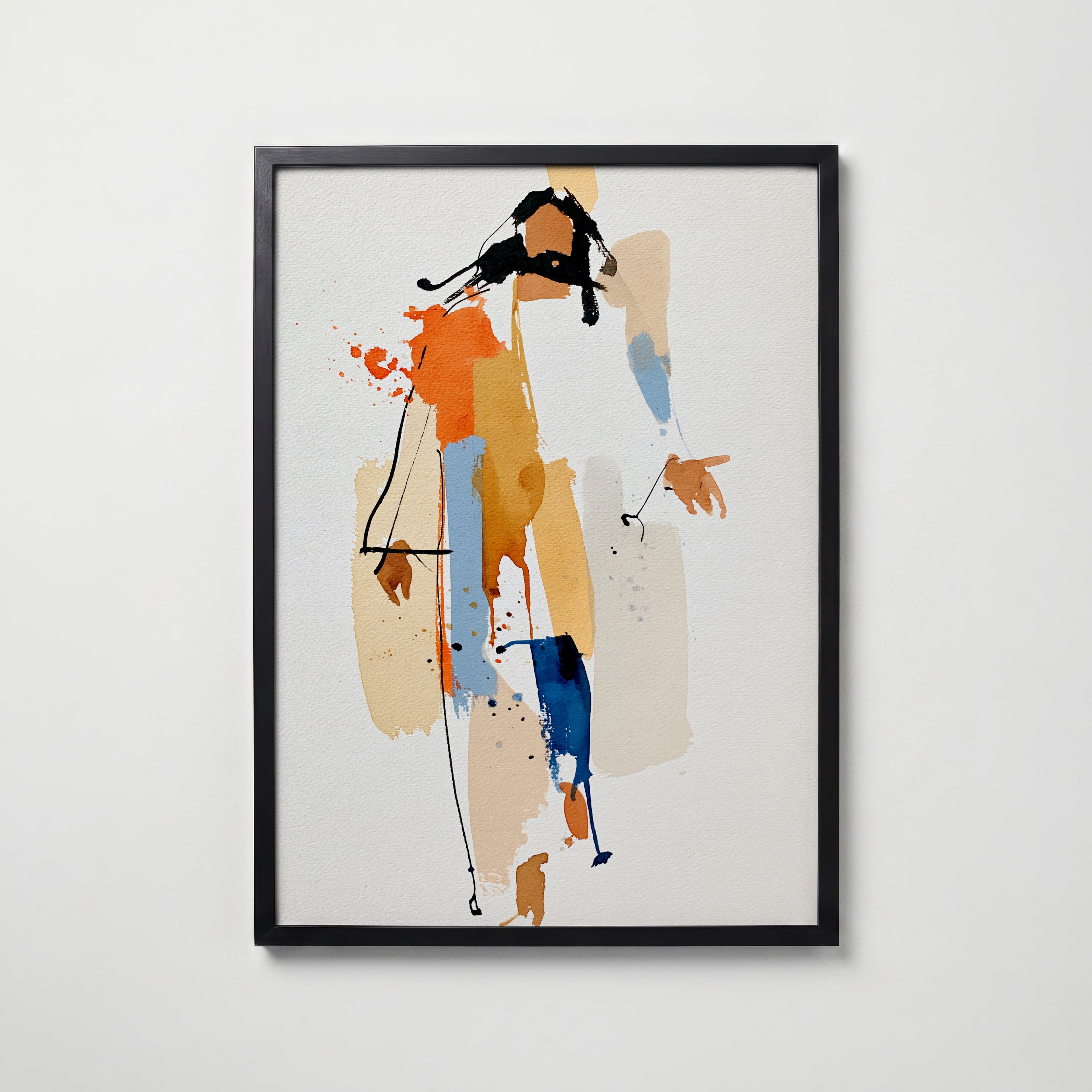Brushed Figure Poster – svart ram