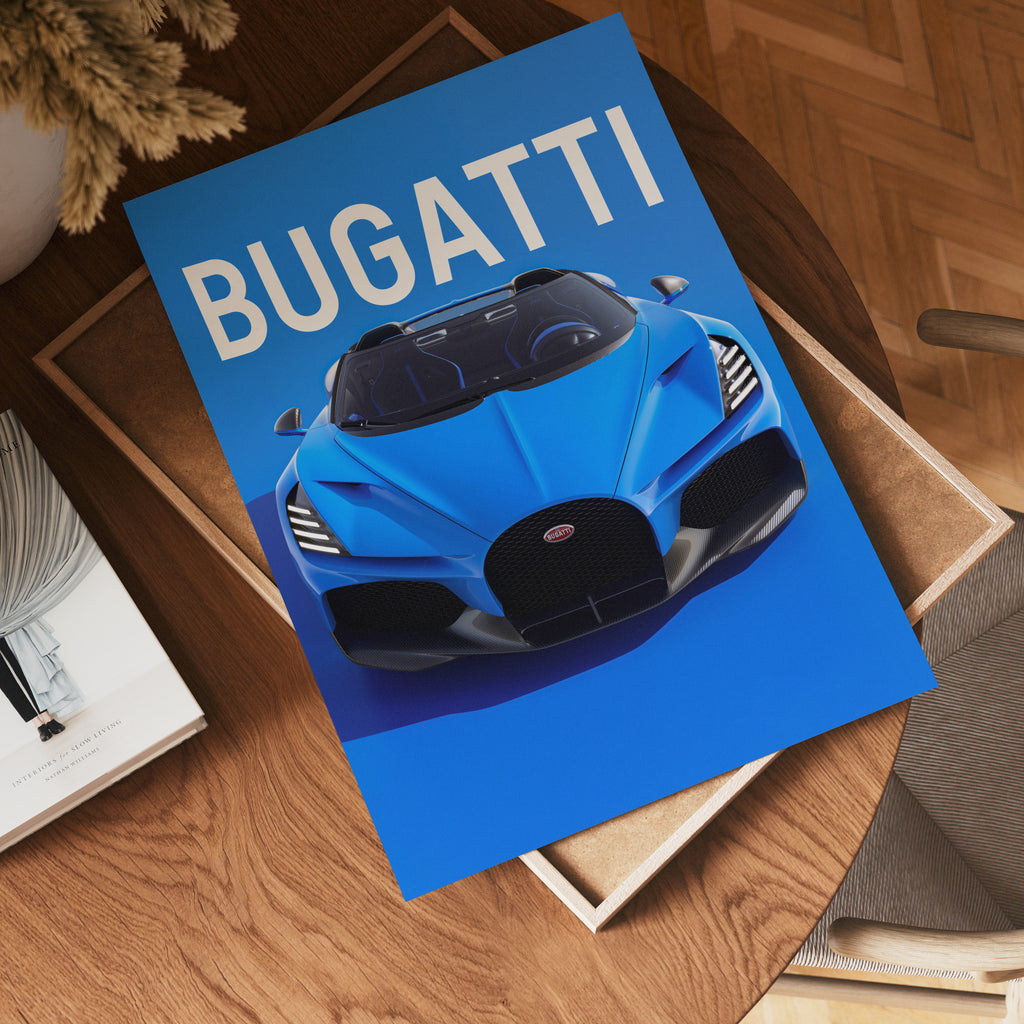 Bugatti Blue Icon Poster