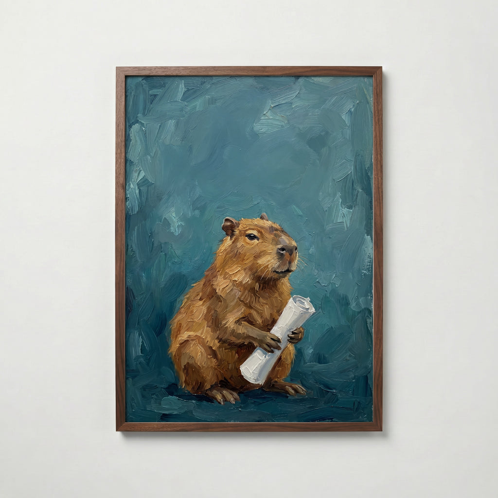Capybara Poster – valnötsram