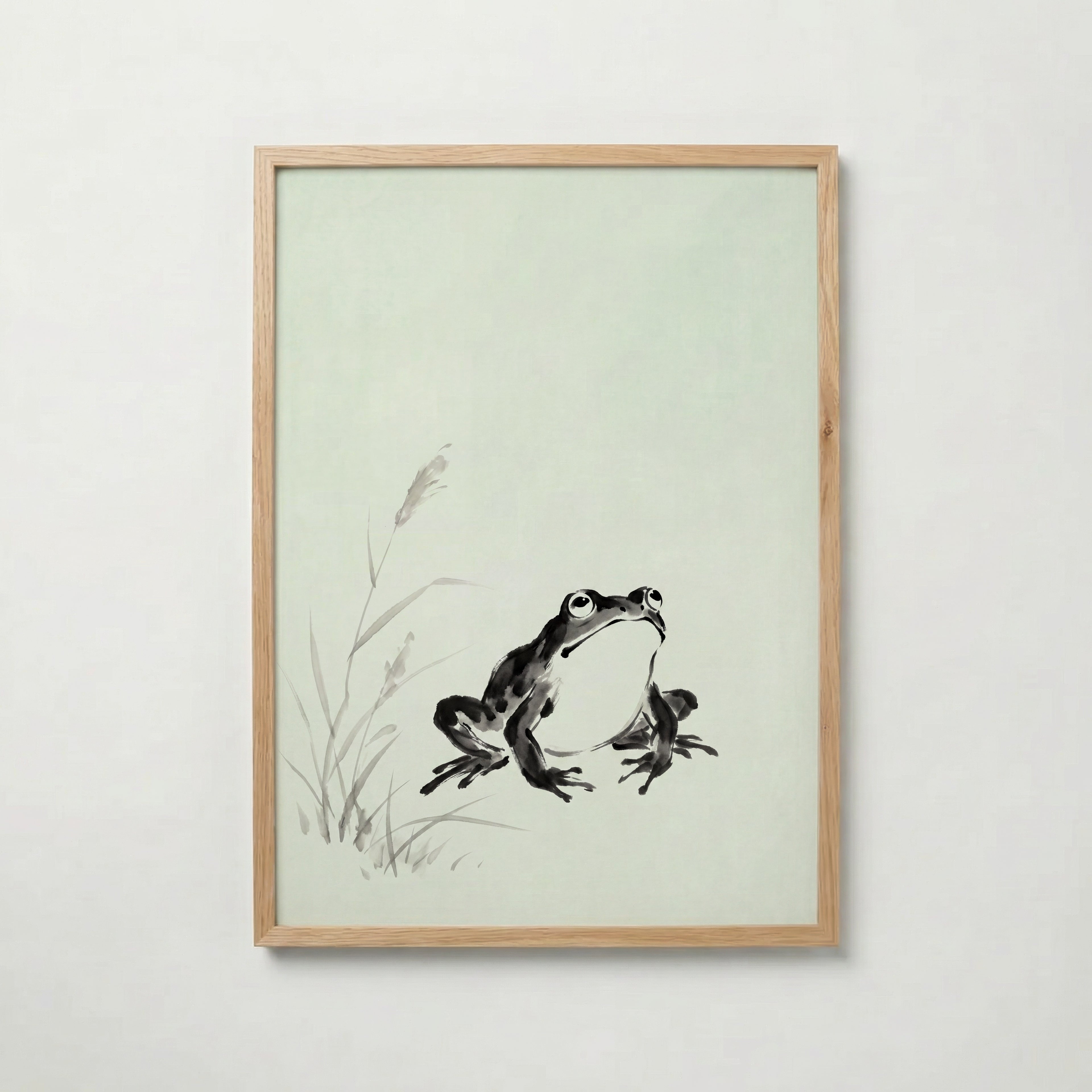 Celadon Frog Poster i ekram – tuschgroda kant till kant, tryckt i Sverige