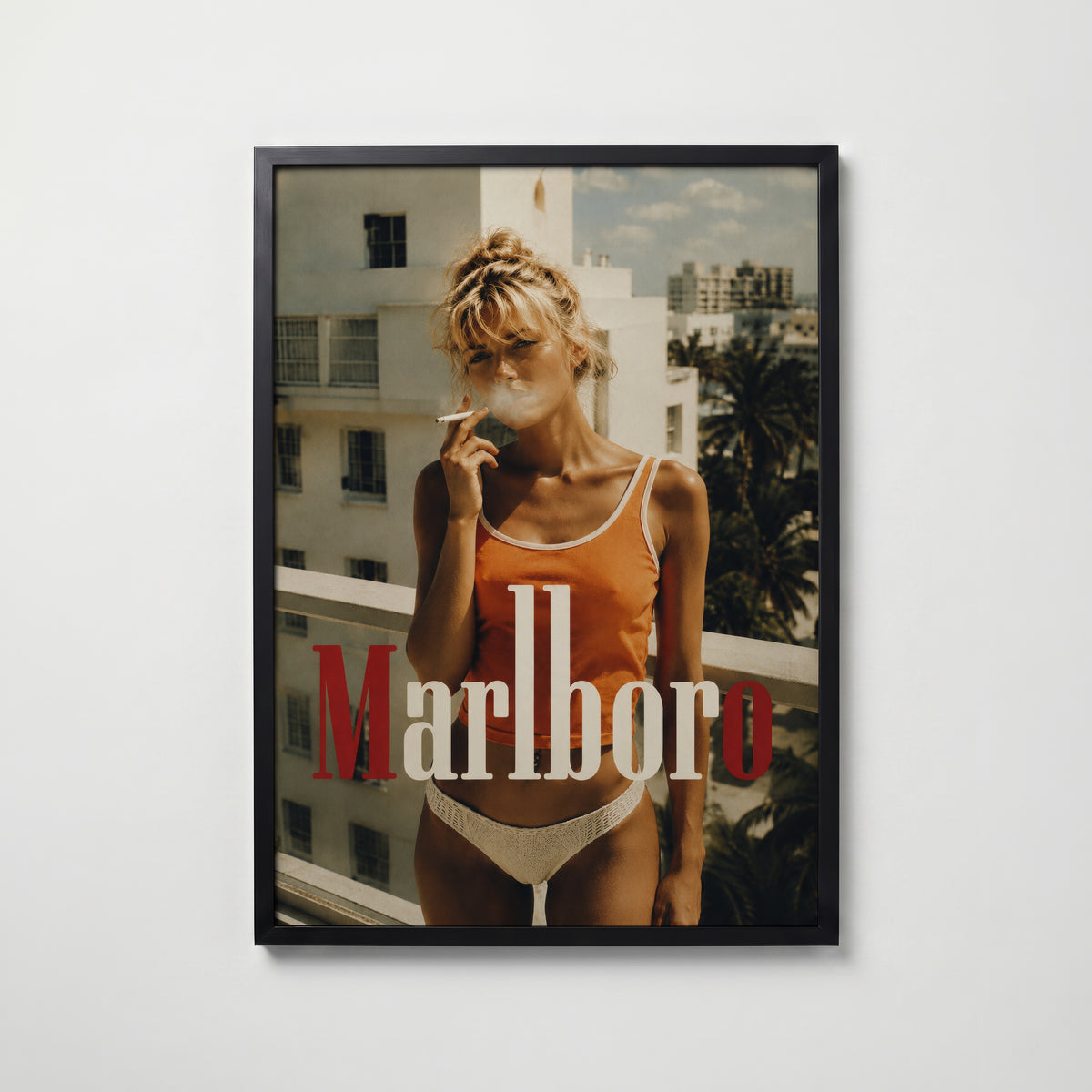 Cherry Smoke Poster – svart ram