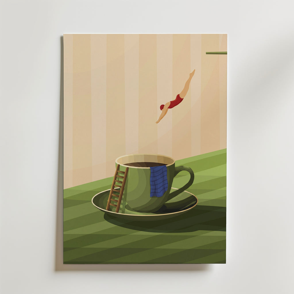 Coffee Dive Poster – canvas utan passepartout
