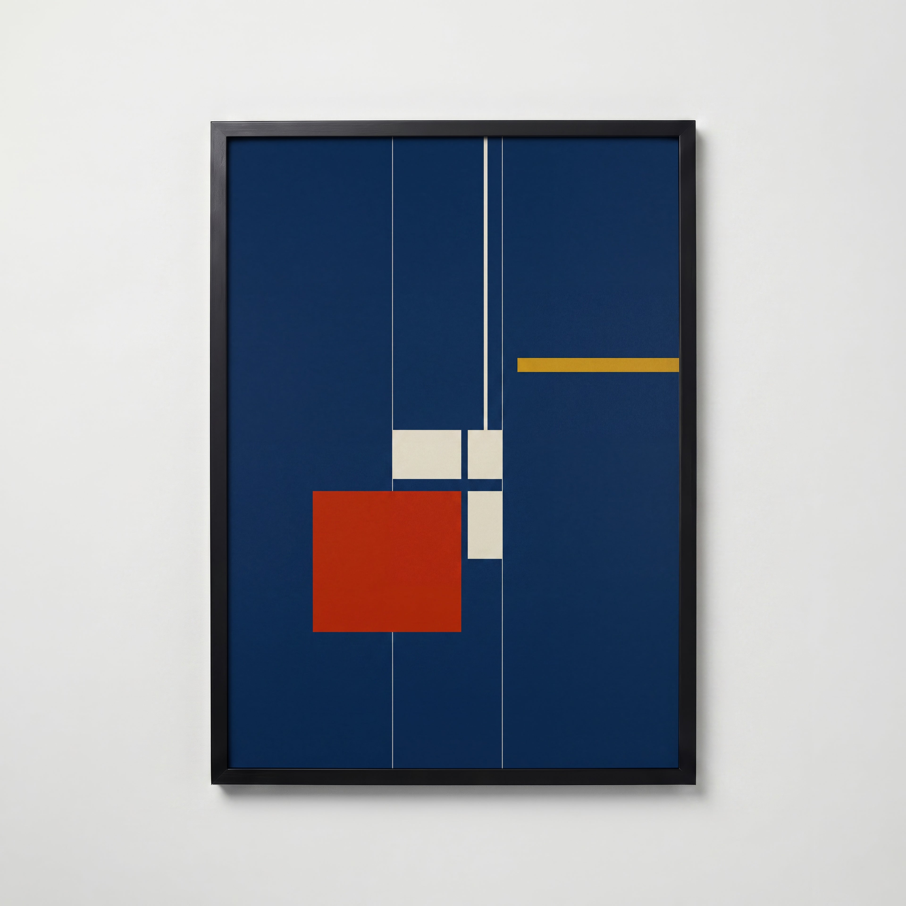 Constructive Red Poster i svart ram, minimalistisk konstruktivism från Bozetto