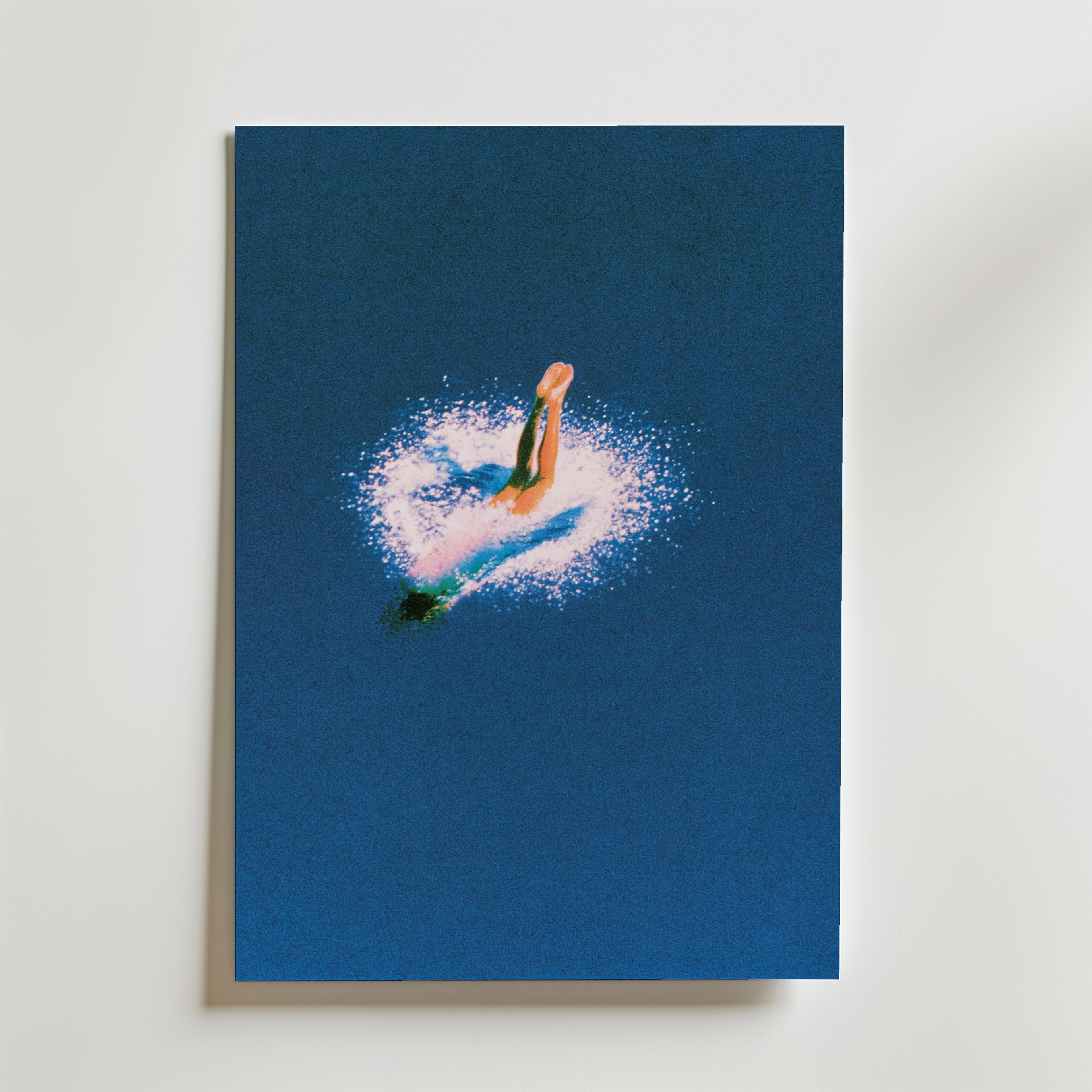 Deep Blue Swim Poster – canvas utan passepartout