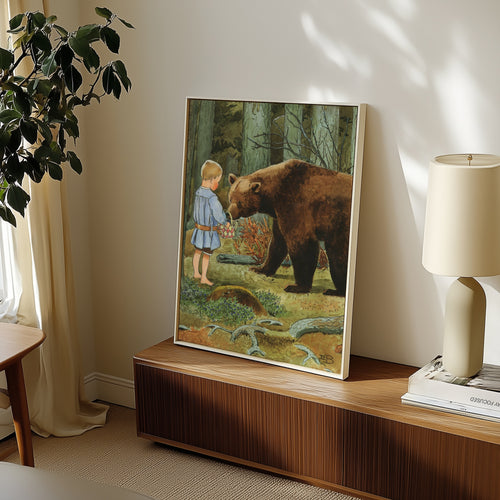 Elsa Beskow Mors lilla Olle 1903 poster i inramad miljö – Bozetto