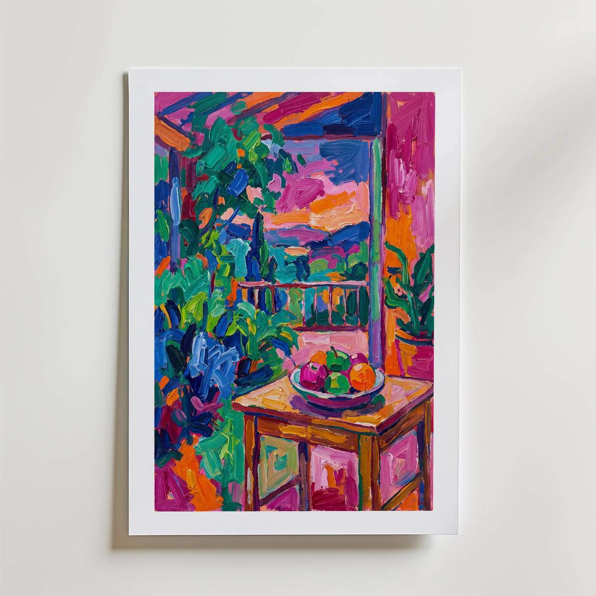 Fauvist Garden Poster – med passepartout