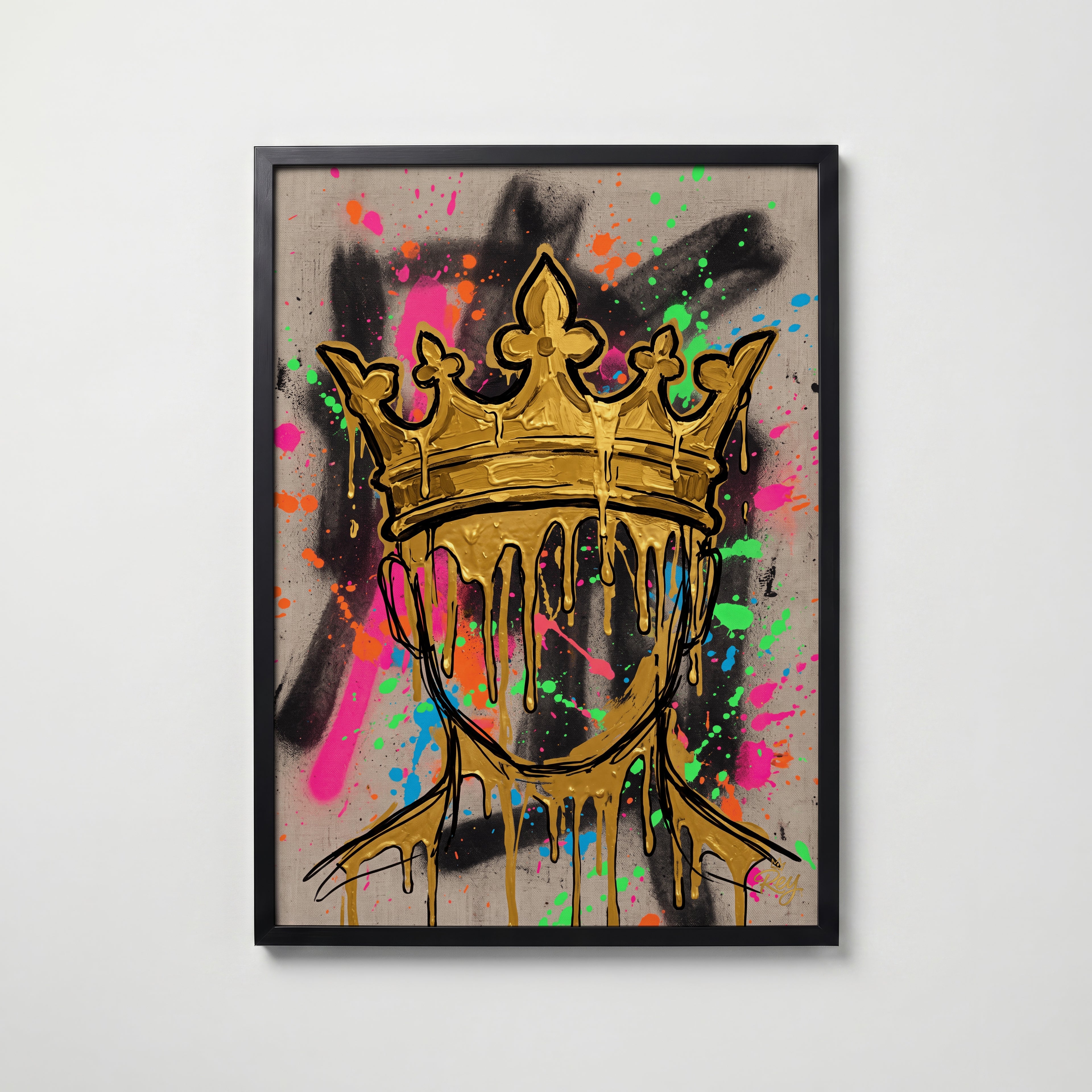 Golden Crown Poster – svart ram