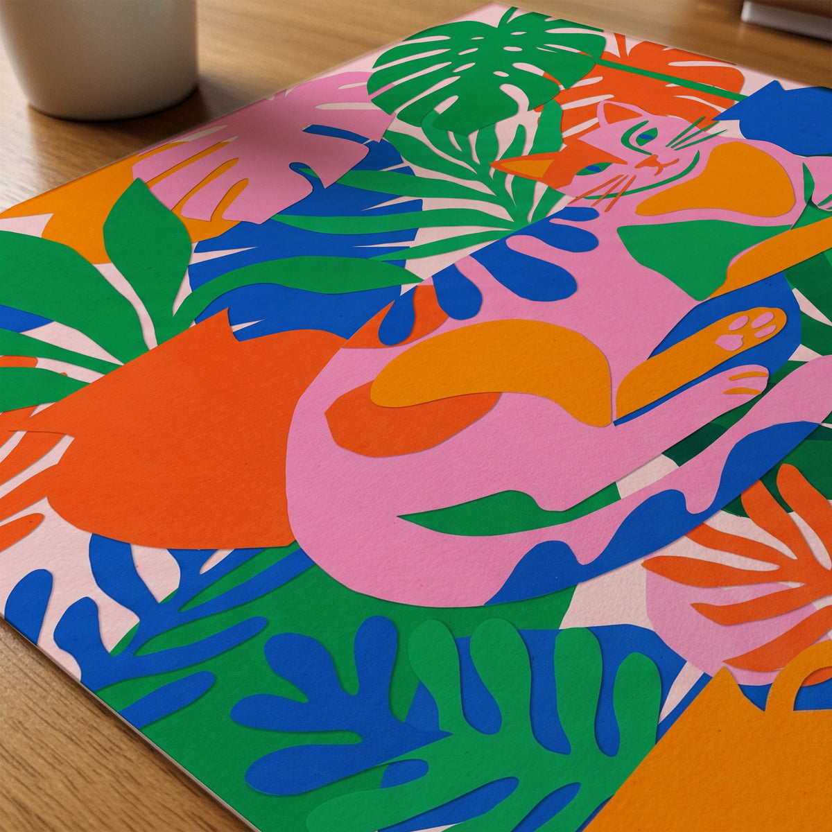 Jungle Cat Poster – närbild på papper