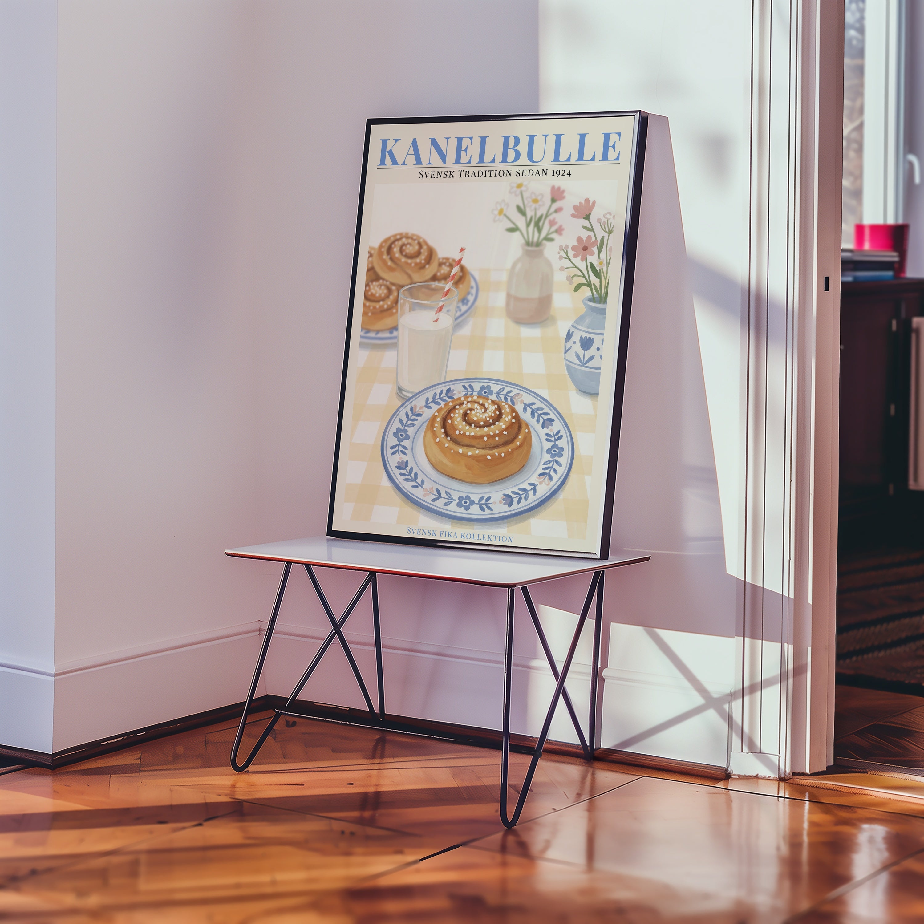Kanelbulle Poster i ram i vardagsrum - Bozetto