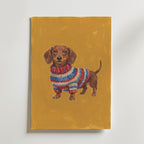 Knitted Dachshund Poster – canvas utan passepartout