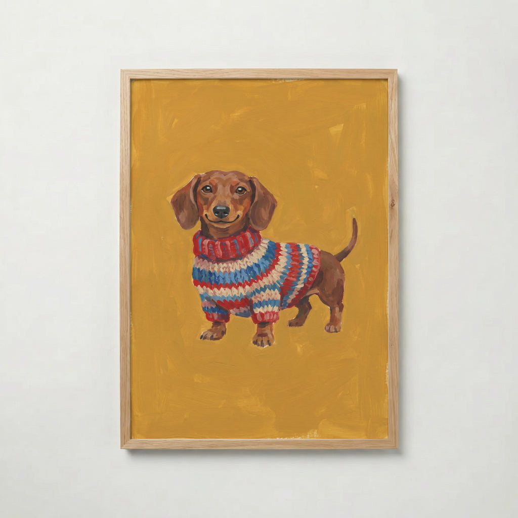 Knitted Dachshund Poster – ekram