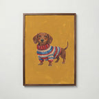 Knitted Dachshund Poster – valnötsram