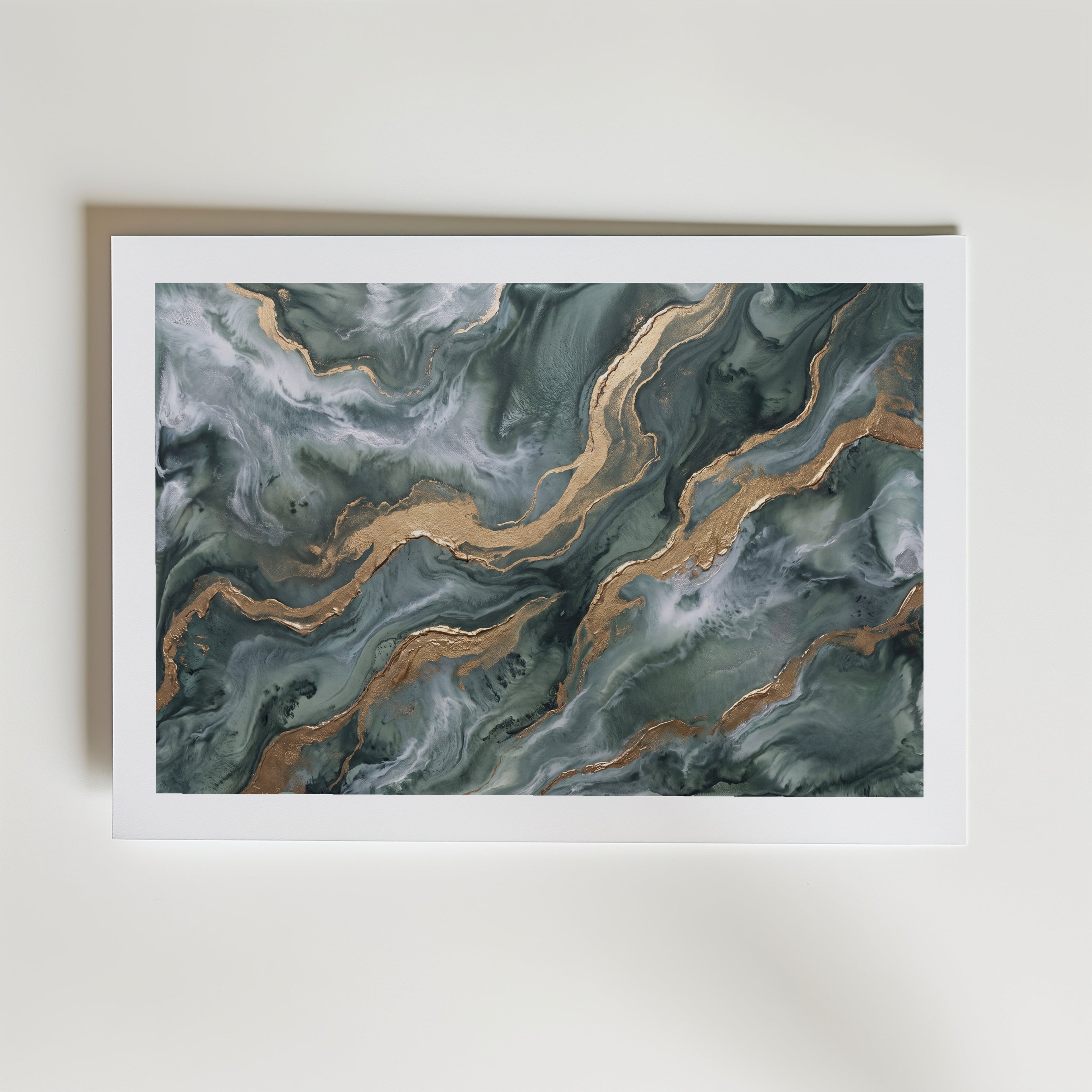 Emerald & Gold Poster – med passepartout