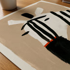 Minimal Zebra Poster – närbild på papper
