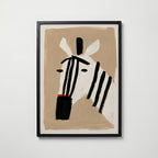 Minimal Zebra Poster – svart ram