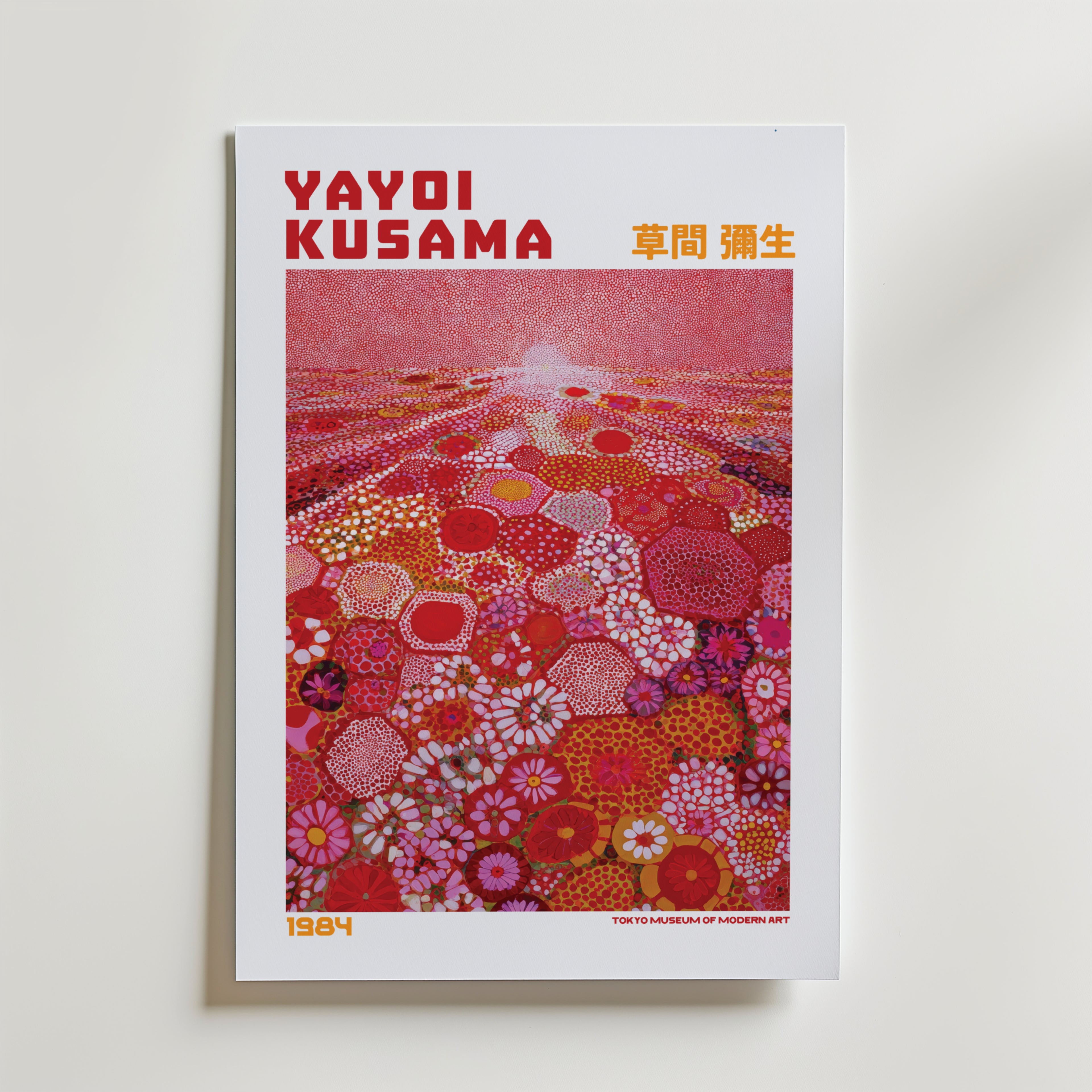 Yayoi Kusama Crimson Flower Field 1984 Poster