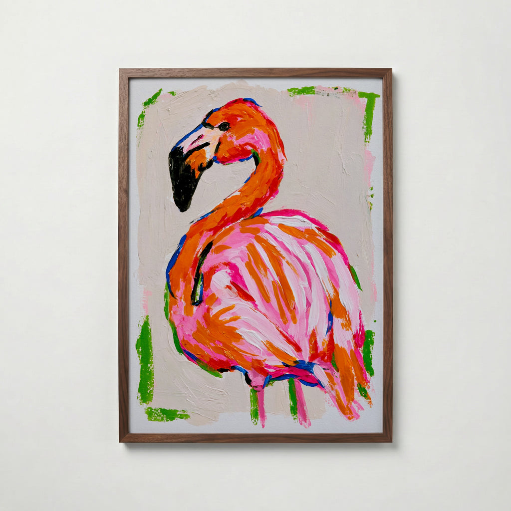 Neon Flamingo Poster – valnötsram