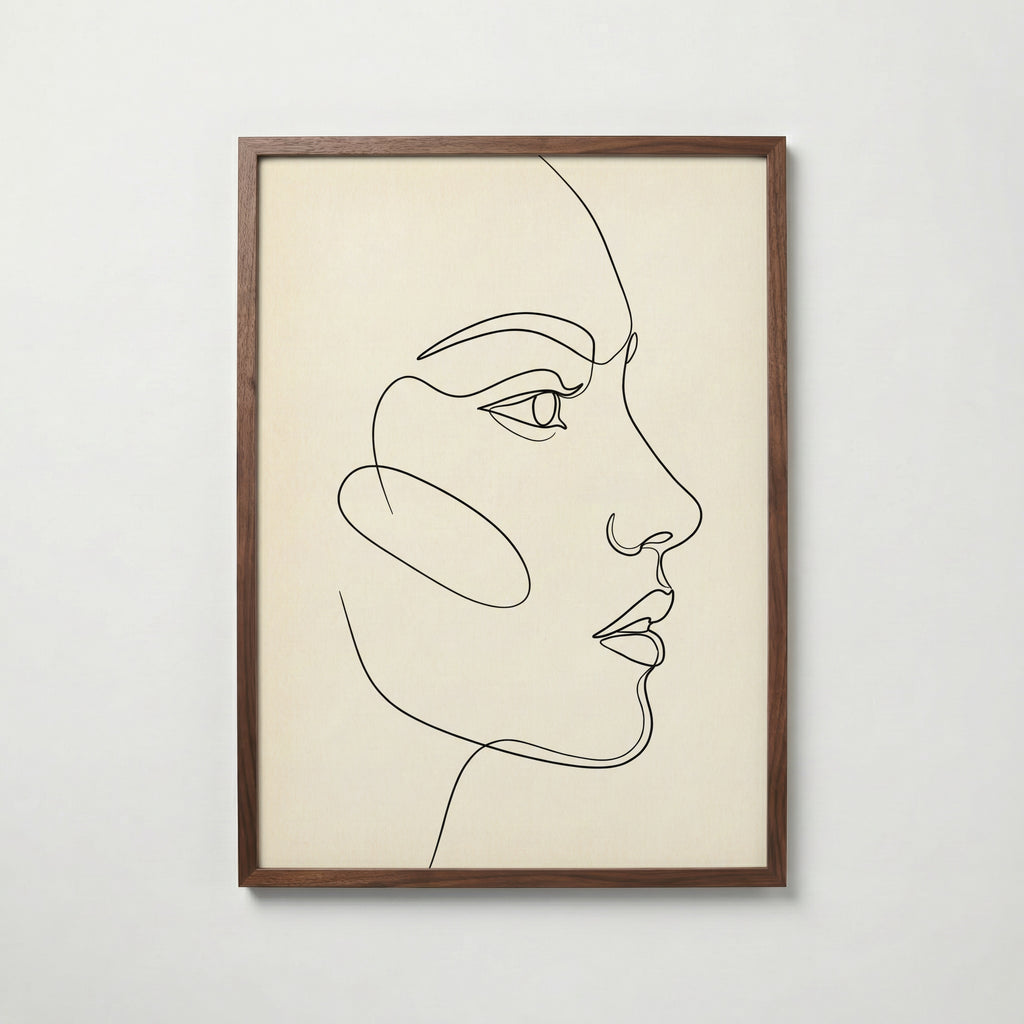 One Line Face Poster – valnötsram